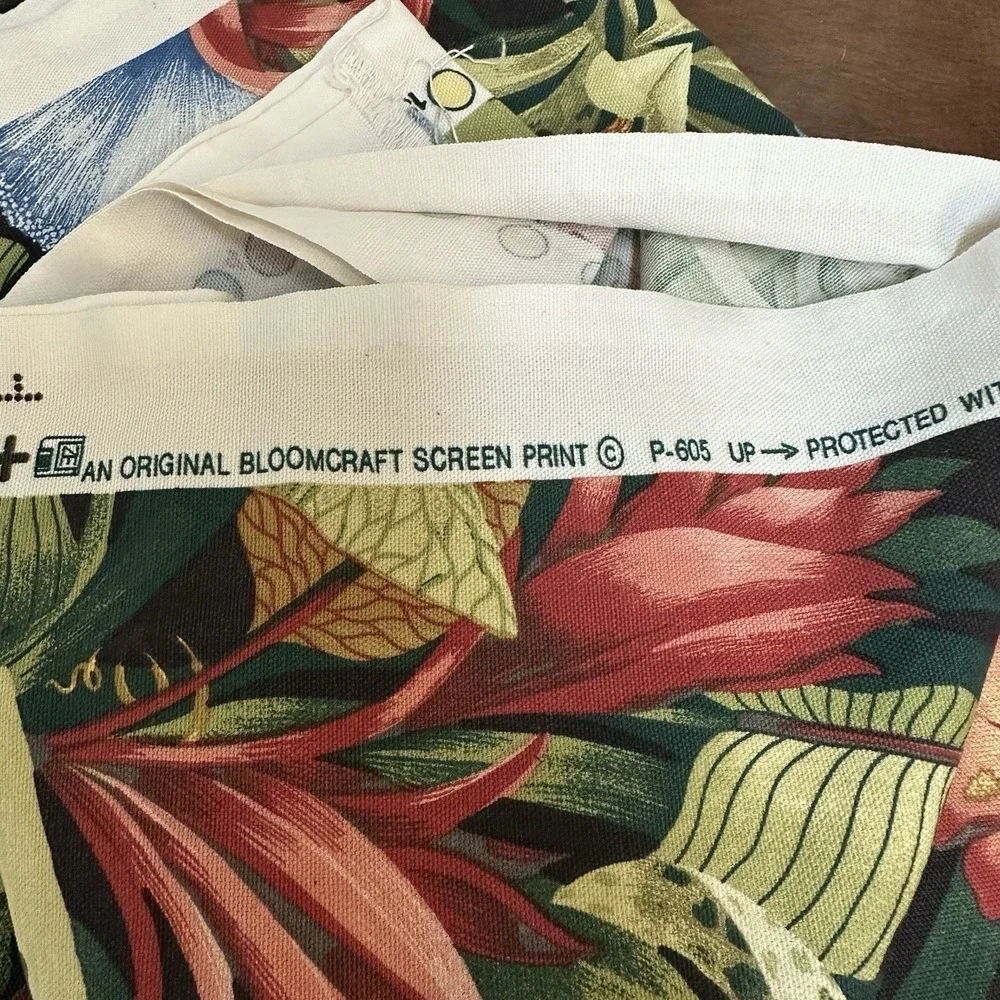 Bloomcraft Screen Printed Bloomgard Soil Resistant Tropical Floral Fabric 2 Yd